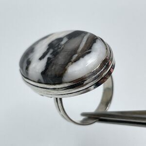 Stunning Buffalo Turquoise Boho Silver Plated Statement Ring Sz 6.75